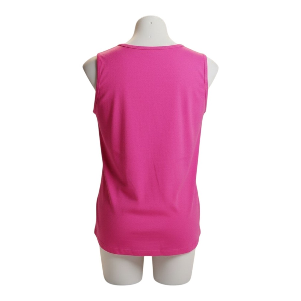 CARROLL REED Women's M Classic Pink Floral Lace Applique On Neck Cotton Tank Top - Picture 3 of 6